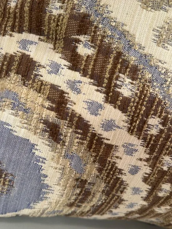 Elaine Smith Outdoor Ikat Diamond Decor Accent Pillow Geometric Neutral Tones - Picture 4 of 16